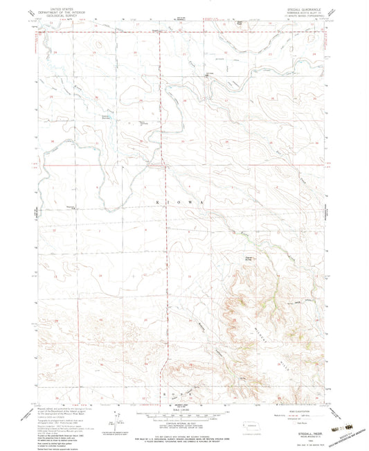 Classic USGS Stegall Nebraska 7.5'x7.5' Topo Map Image