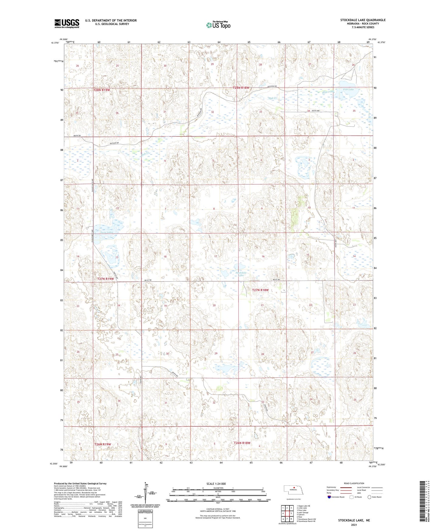 Stockdale Lake Nebraska US Topo Map Image