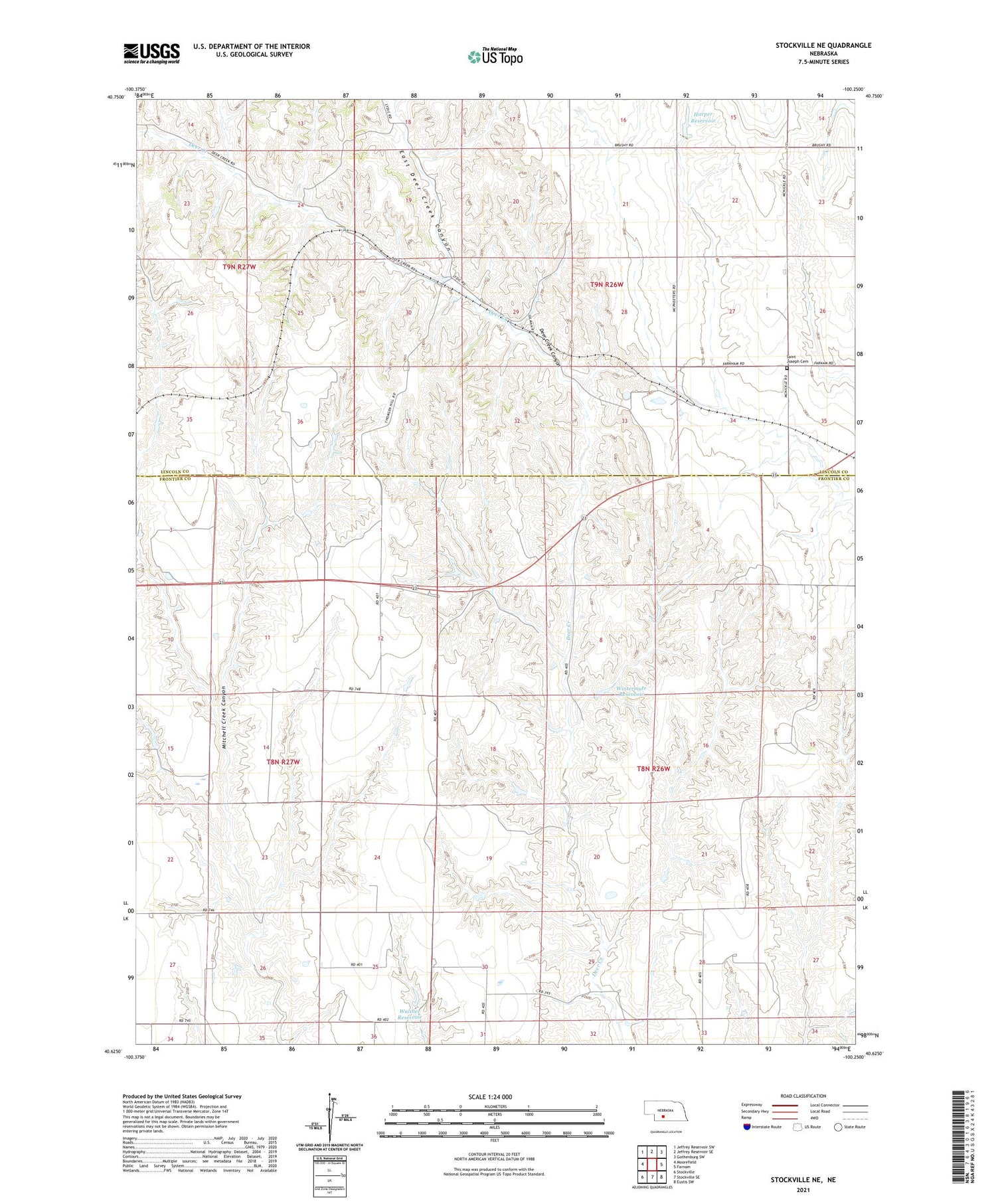 Stockville NE Nebraska US Topo Map Image