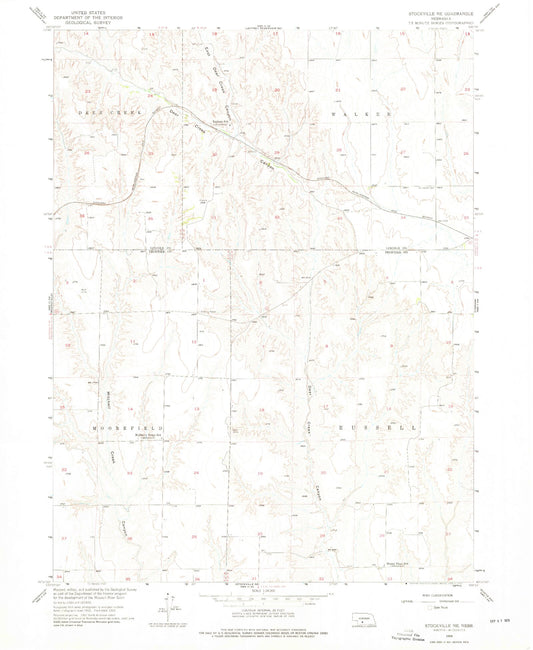 Classic USGS Stockville NE Nebraska 7.5'x7.5' Topo Map Image