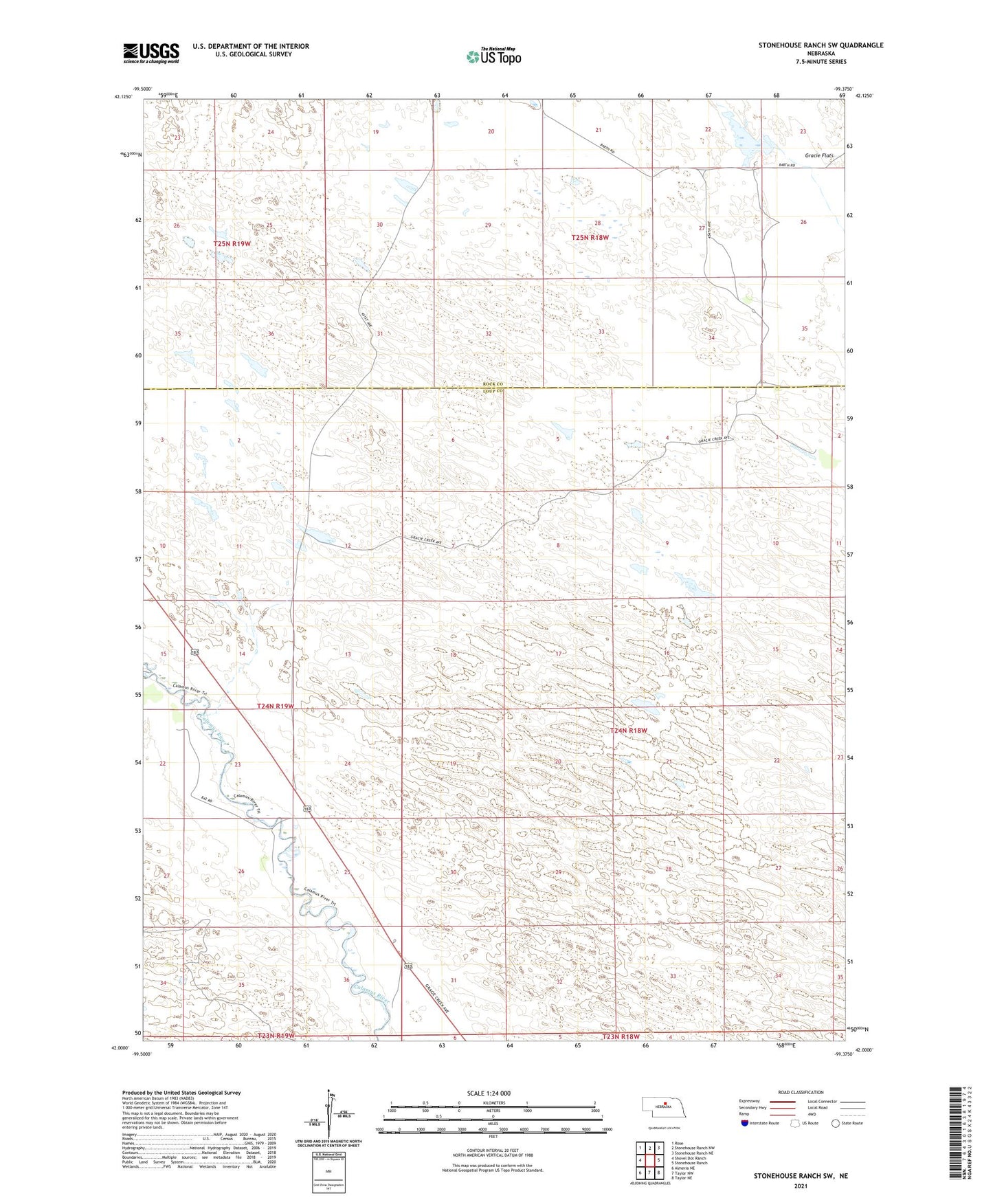 Stonehouse Ranch SW Nebraska US Topo Map Image