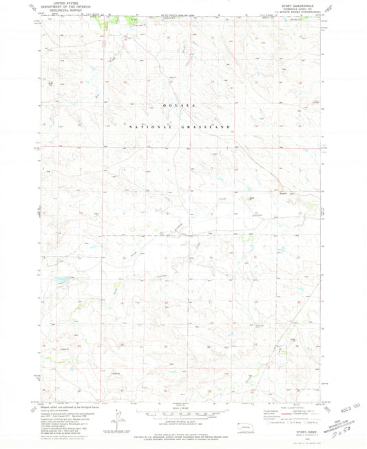 Classic USGS Story Nebraska 7.5'x7.5' Topo Map Image