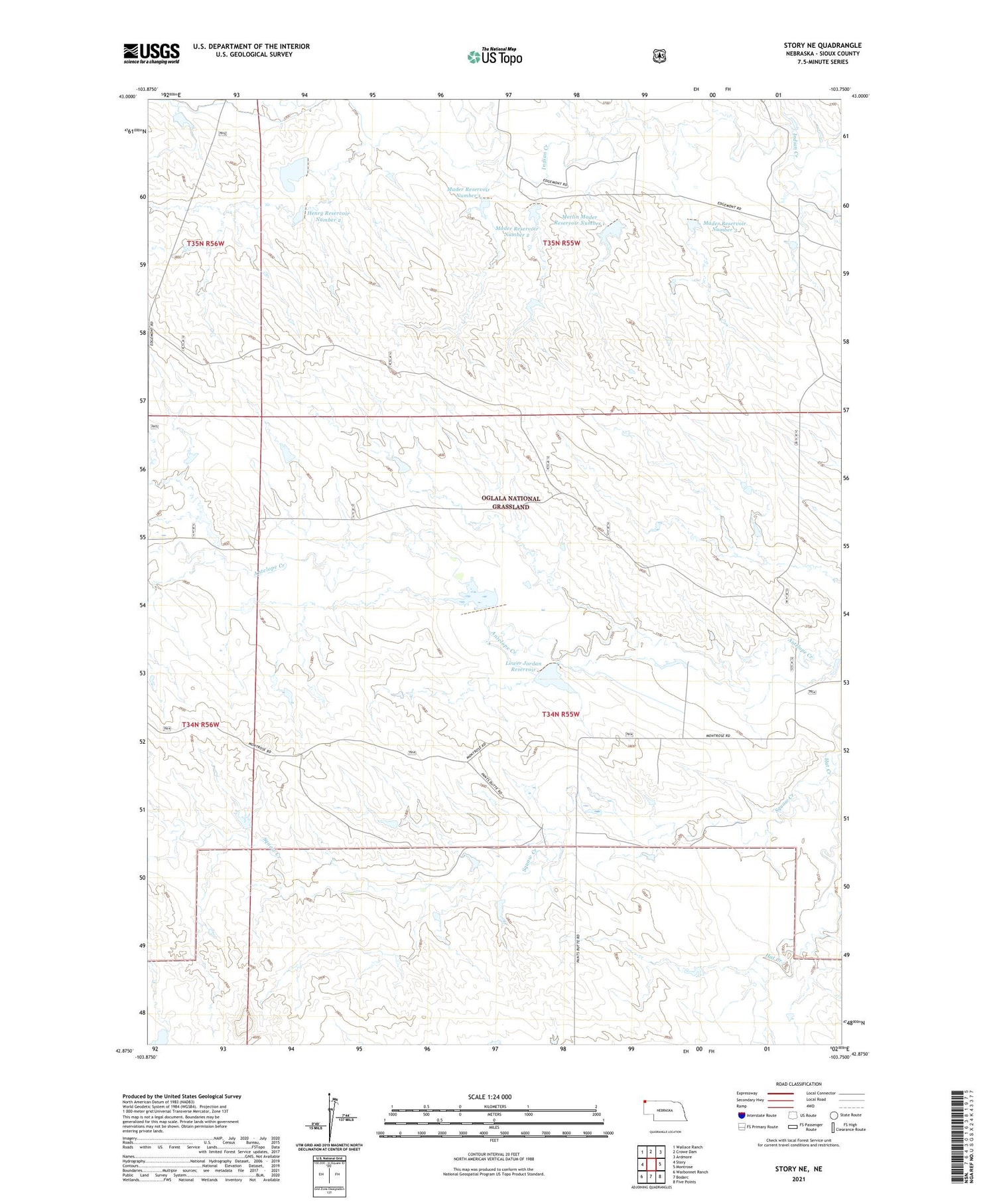 Story NE Nebraska US Topo Map Image