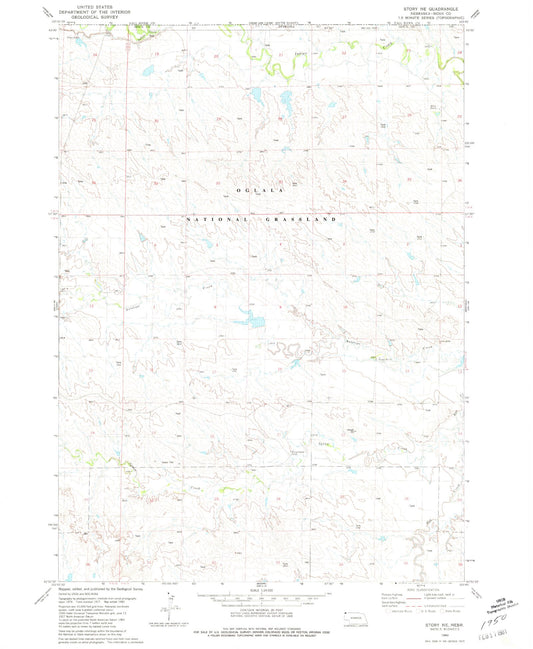Classic USGS Story NE Nebraska 7.5'x7.5' Topo Map Image