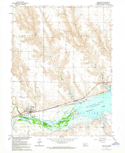 Classic USGS Stratton Nebraska 7.5'x7.5' Topo Map Image