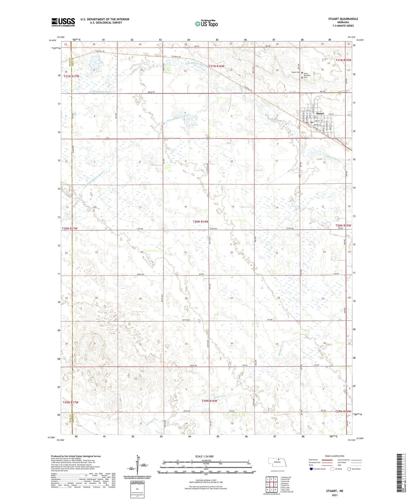 Stuart Nebraska US Topo Map Image