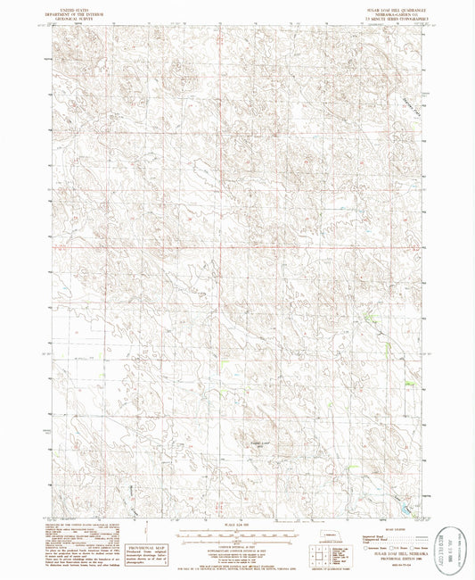 Classic USGS Sugar Loaf Hill Nebraska 7.5'x7.5' Topo Map Image
