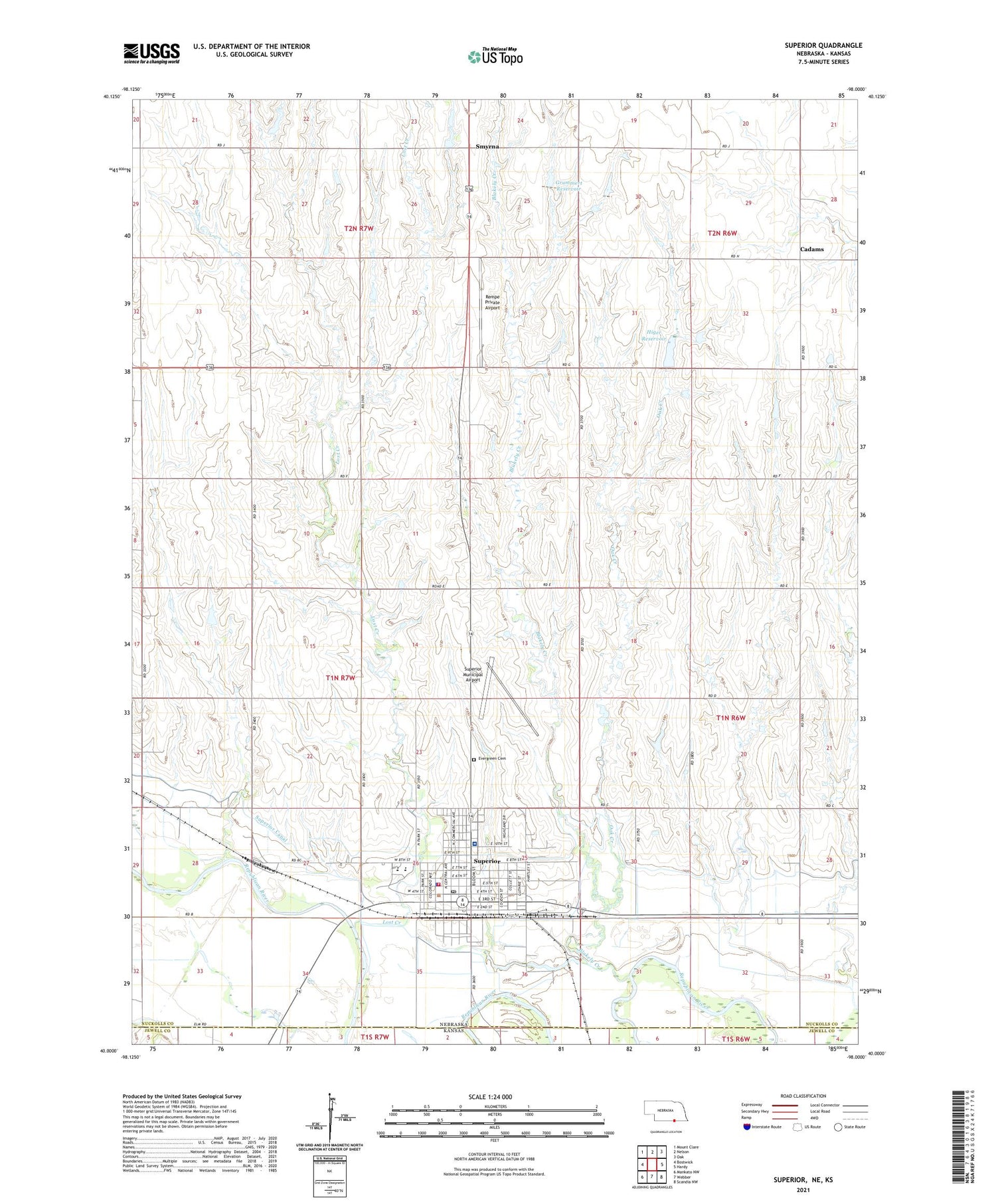 Superior Nebraska US Topo Map Image