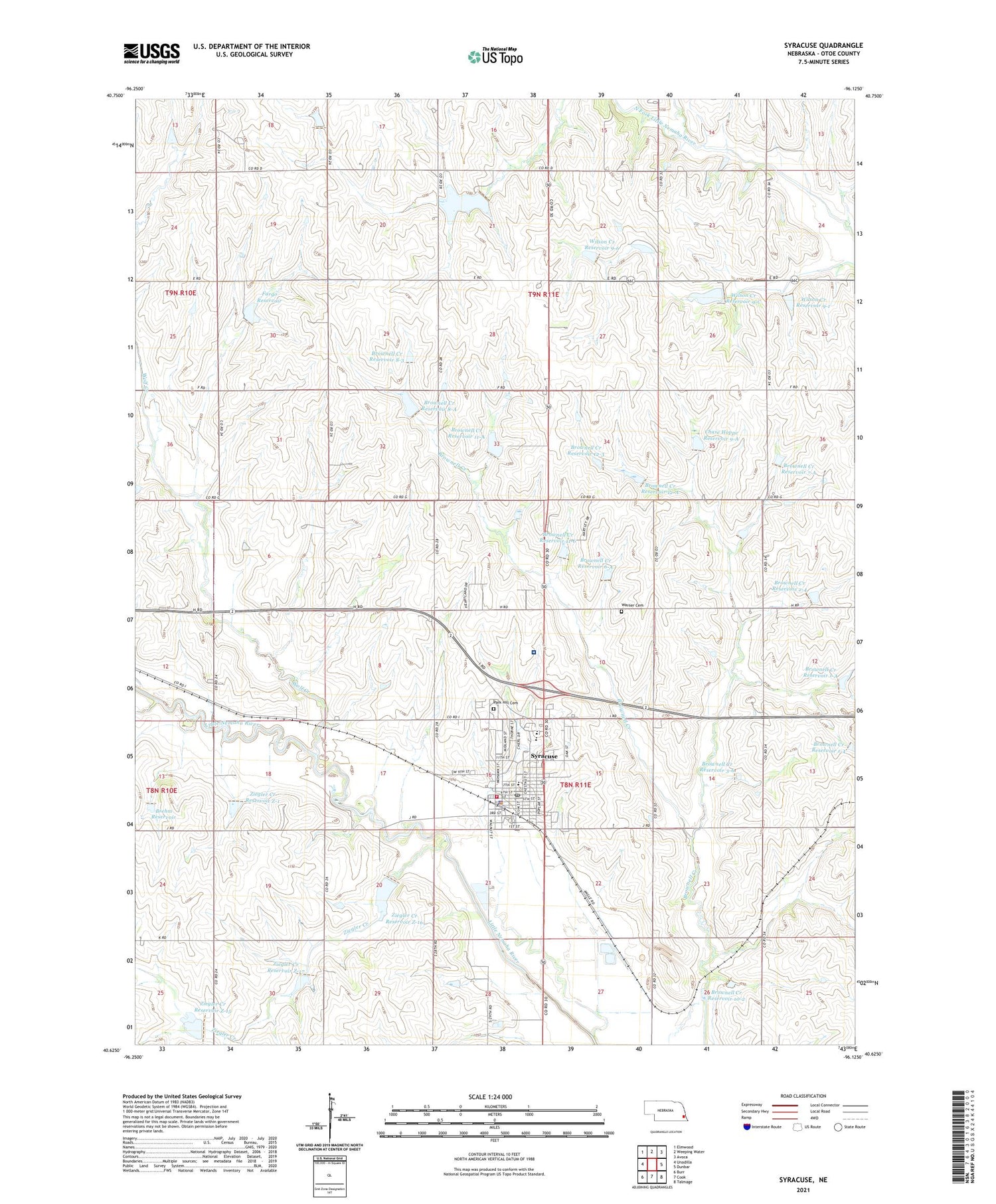 Syracuse Nebraska US Topo Map Image