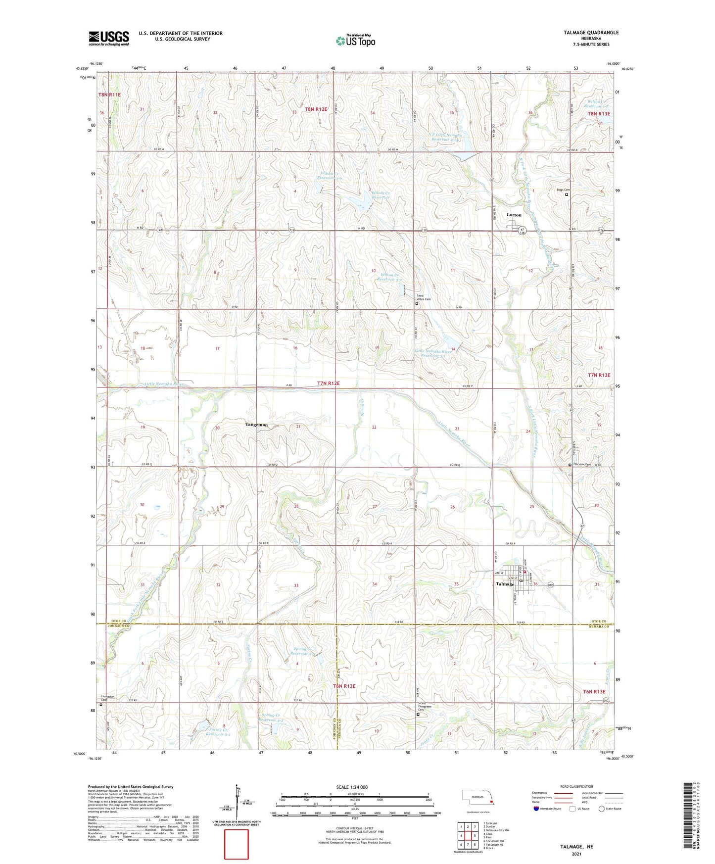 Talmage Nebraska US Topo Map Image