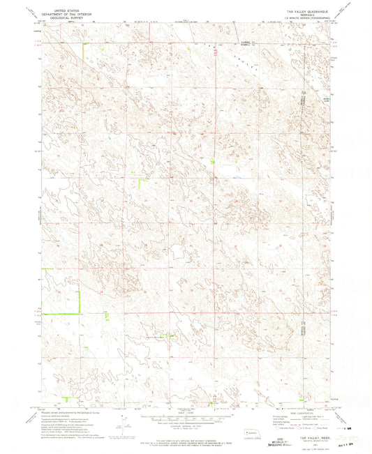 Classic USGS Tar Valley Nebraska 7.5'x7.5' Topo Map Image