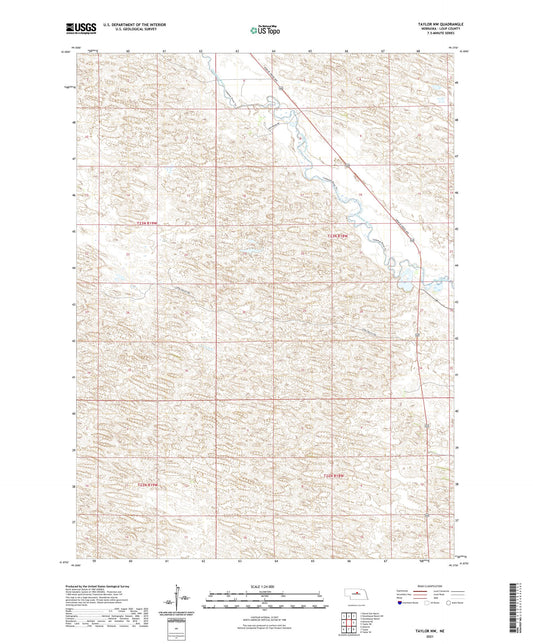 Taylor NW Nebraska US Topo Map Image