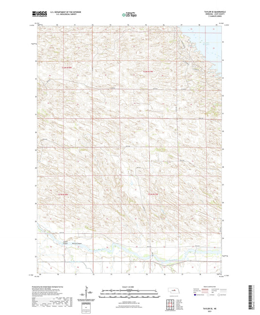 Taylor SE Nebraska US Topo Map Image