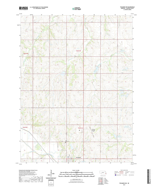 Tecumseh NW Nebraska US Topo Map Image