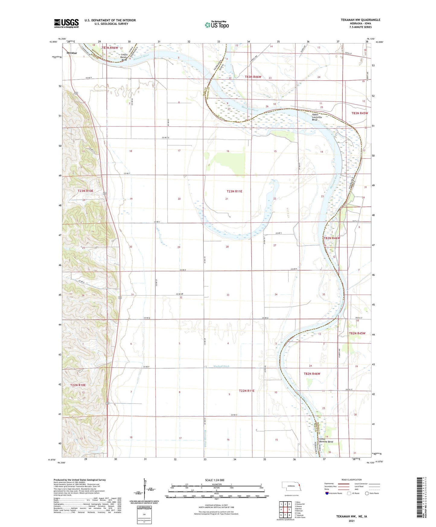 Tekamah NW Nebraska US Topo Map Image