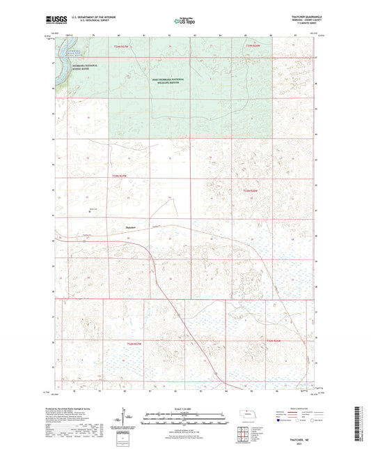 Thatcher Nebraska US Topo Map Image