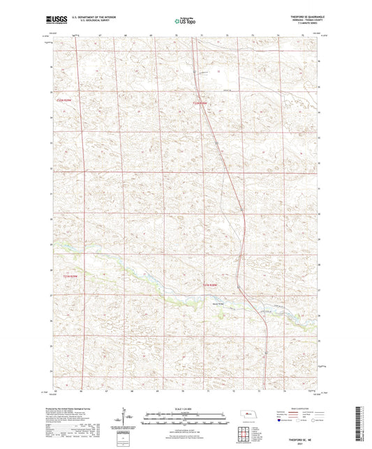 Thedford SE Nebraska US Topo Map Image
