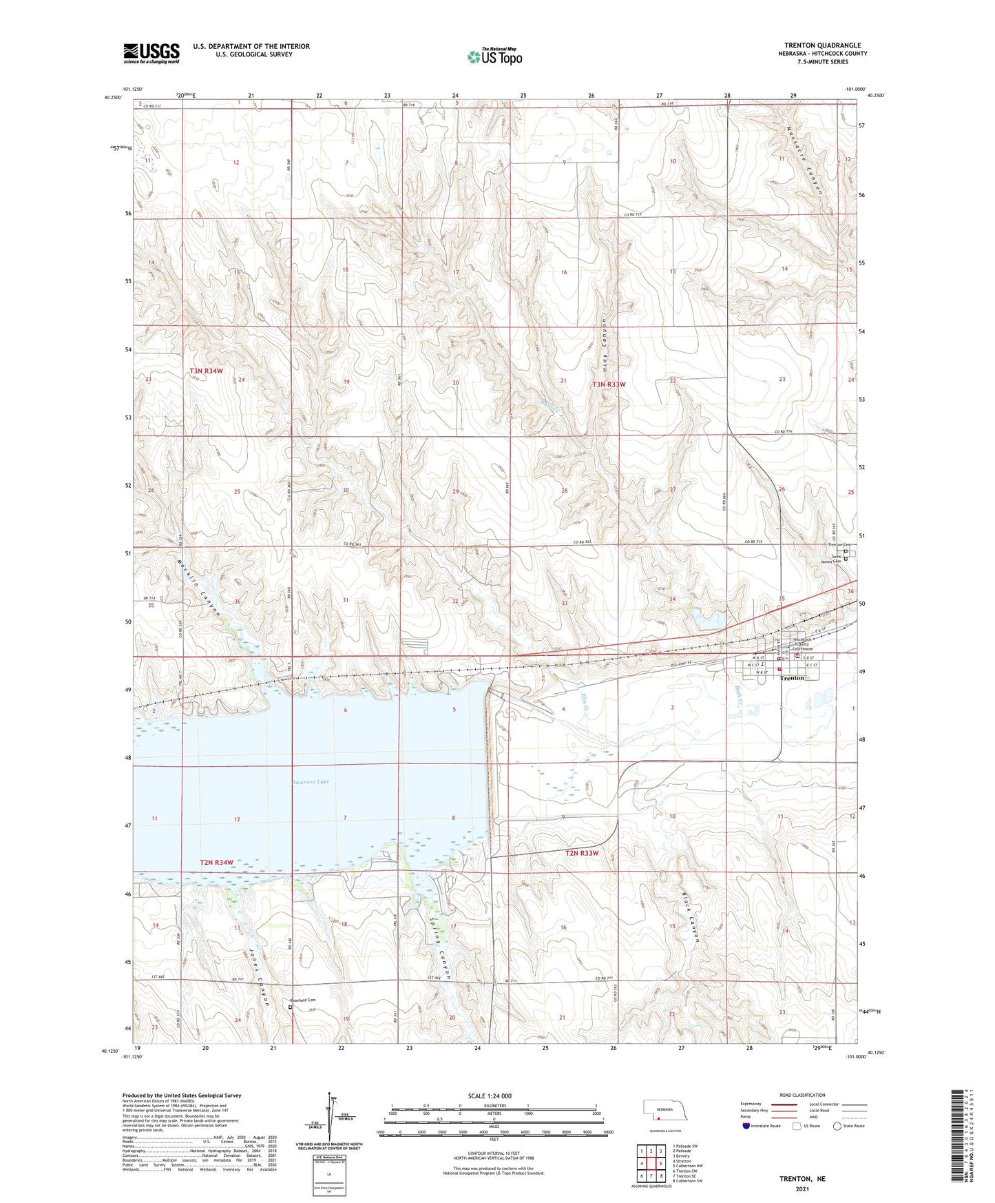 Trenton Nebraska US Topo Map Image