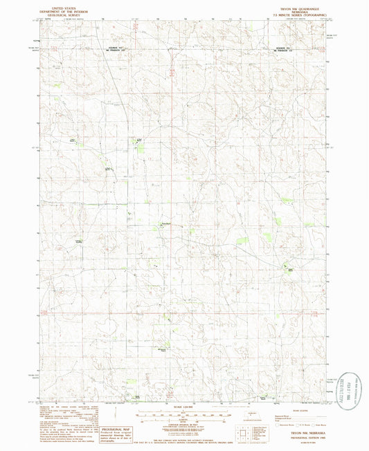 Classic USGS Tryon NW Nebraska 7.5'x7.5' Topo Map Image