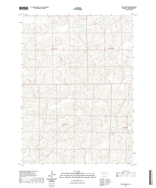 Twin Lakes NE Nebraska US Topo Map Image