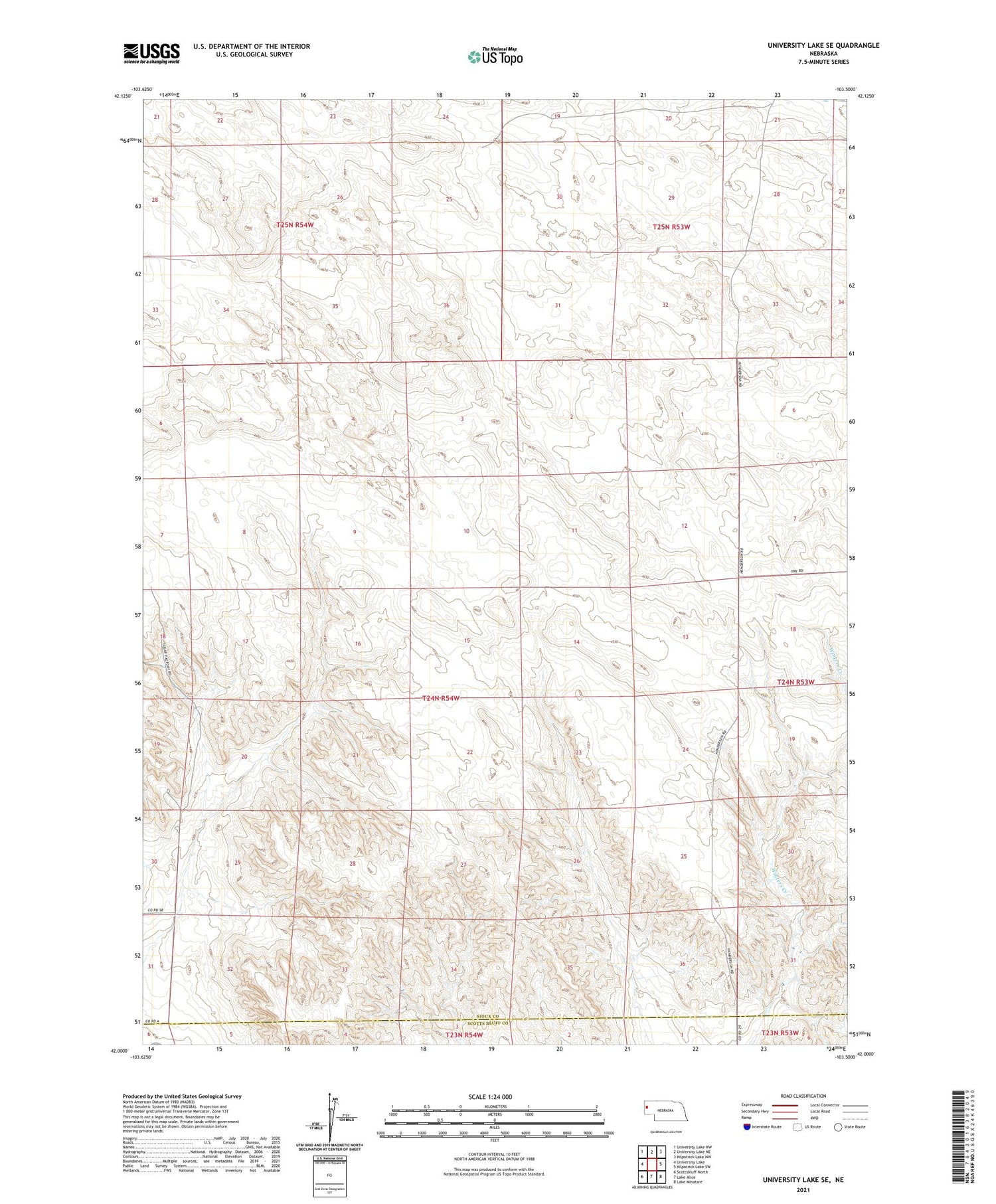 University Lake SE Nebraska US Topo Map Image