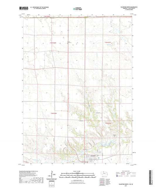 Valentine North Nebraska US Topo Map Image