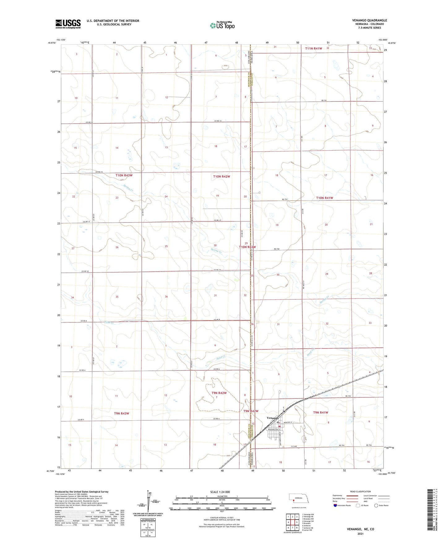 Venango Nebraska US Topo Map Image
