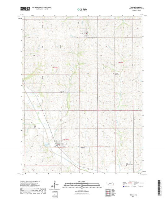 Verdon Nebraska US Topo Map Image