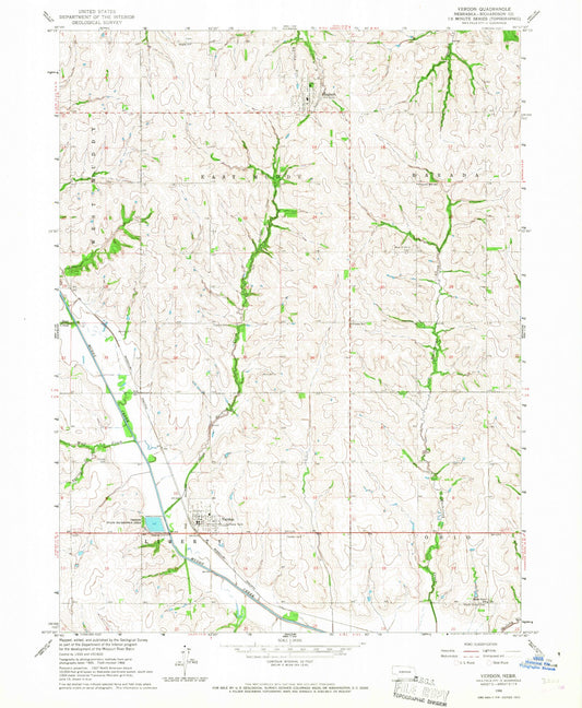 Classic USGS Verdon Nebraska 7.5'x7.5' Topo Map Image