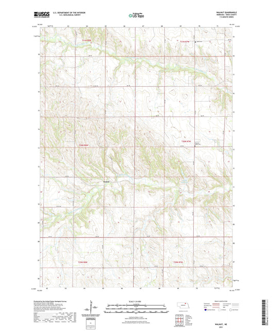 Walnut Nebraska US Topo Map Image