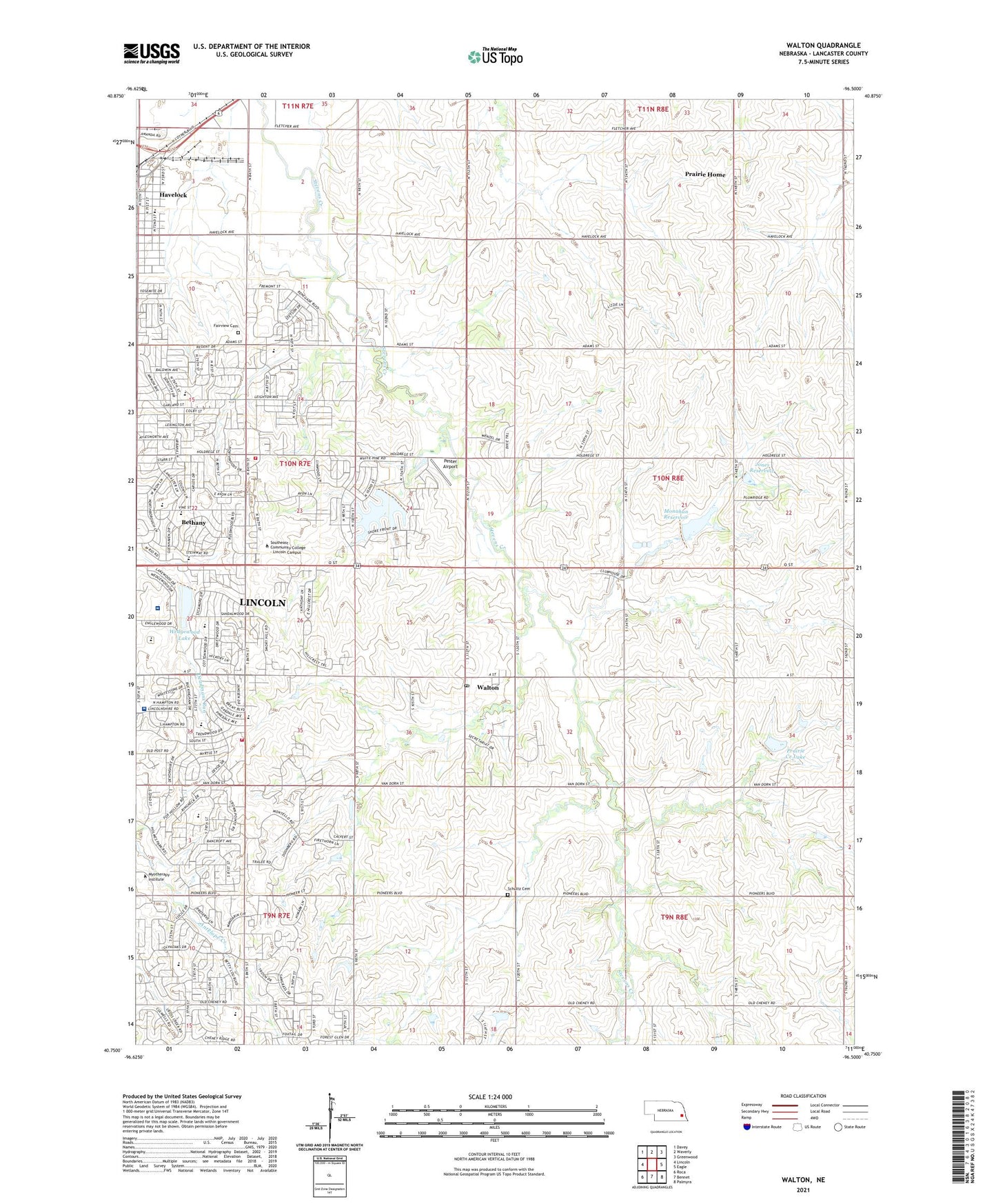 Walton Nebraska US Topo Map Image