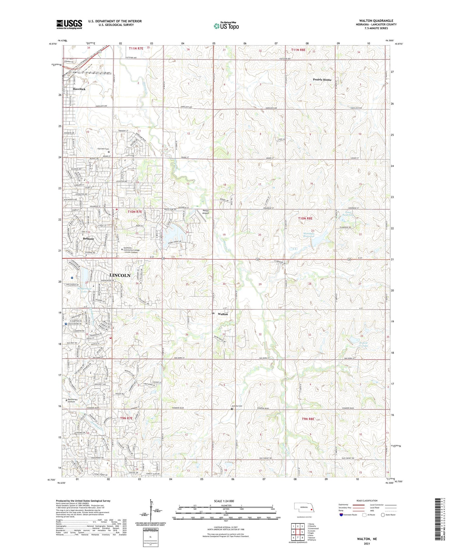 Walton Nebraska US Topo Map Image