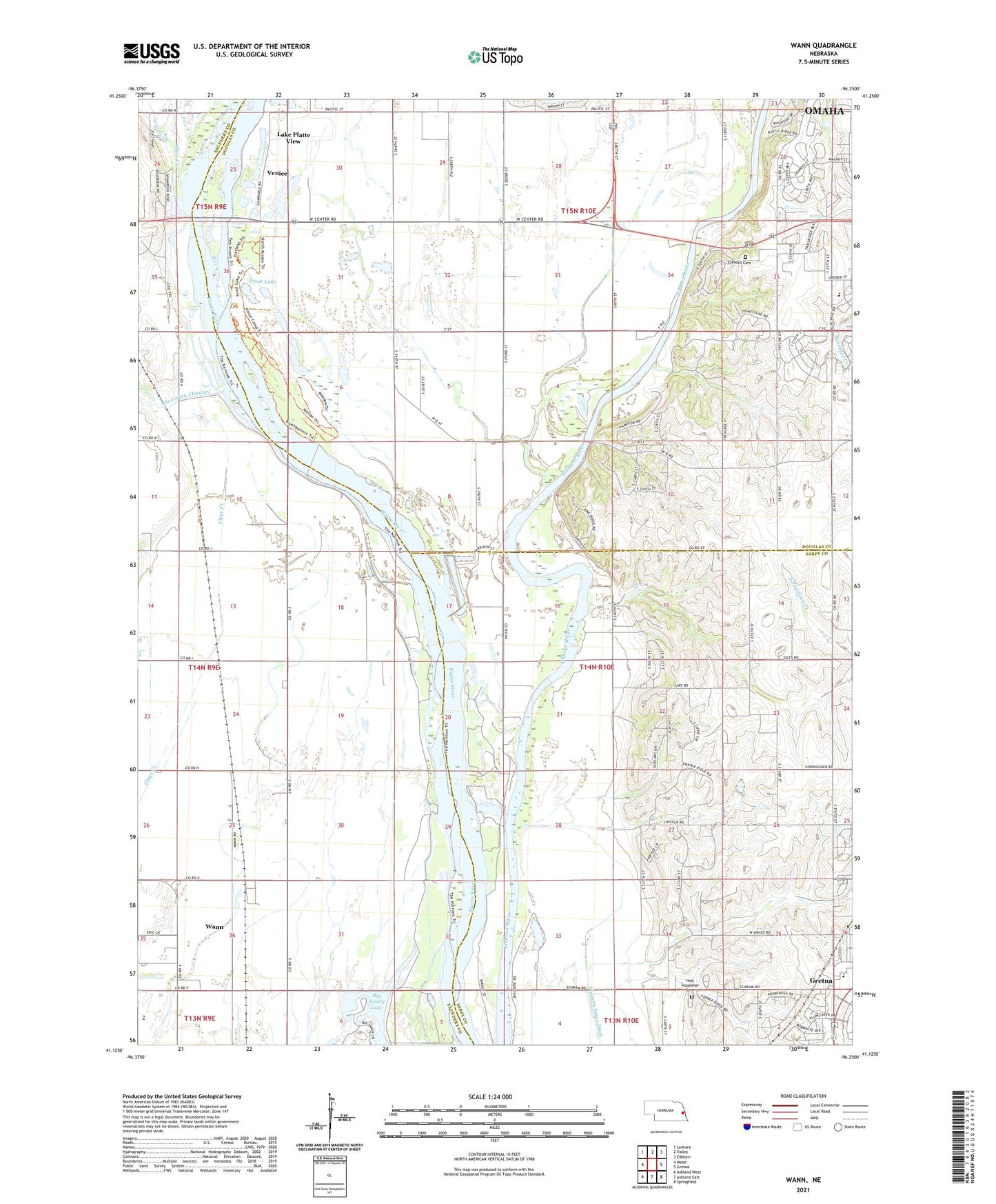 Wann Nebraska US Topo Map Image