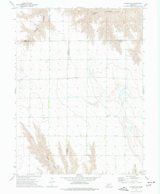 Classic USGS Wauneta SE Nebraska 7.5'x7.5' Topo Map Image