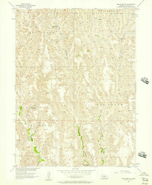 Classic USGS Wellfleet SE Nebraska 7.5'x7.5' Topo Map Image
