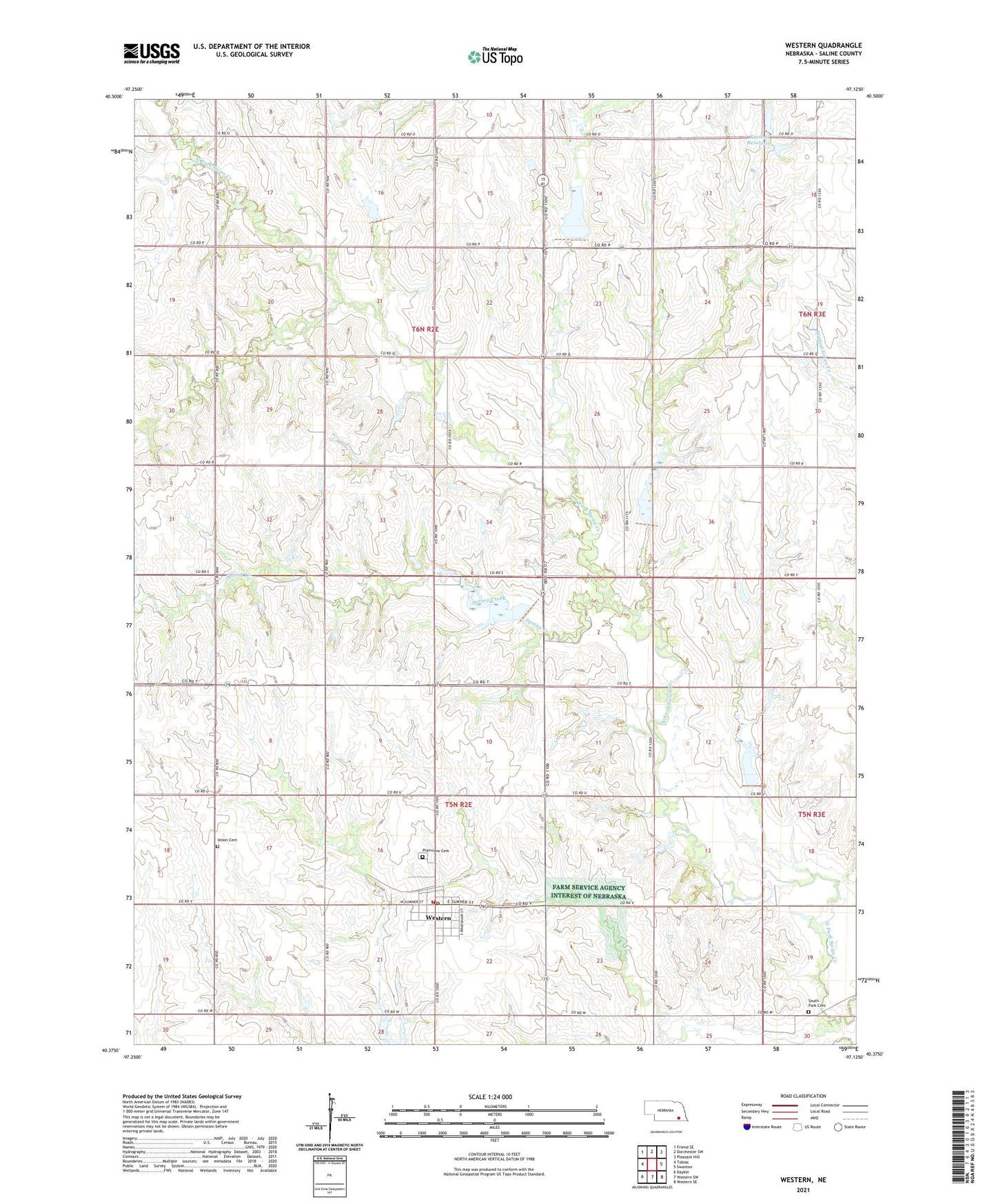 Western Nebraska US Topo Map Image