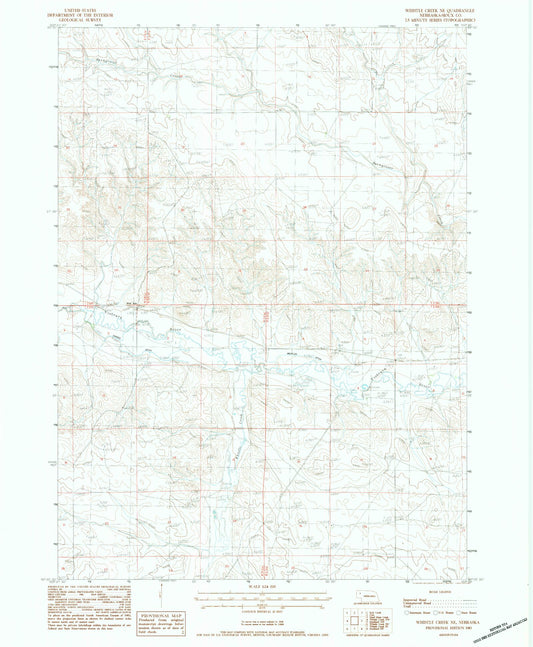 Classic USGS Whistle Creek NE Nebraska 7.5'x7.5' Topo Map Image