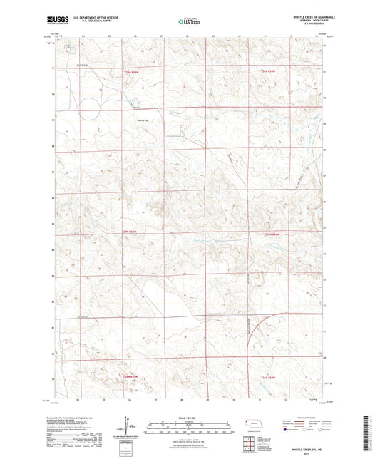 Whistle Creek SW Nebraska US Topo Map Image