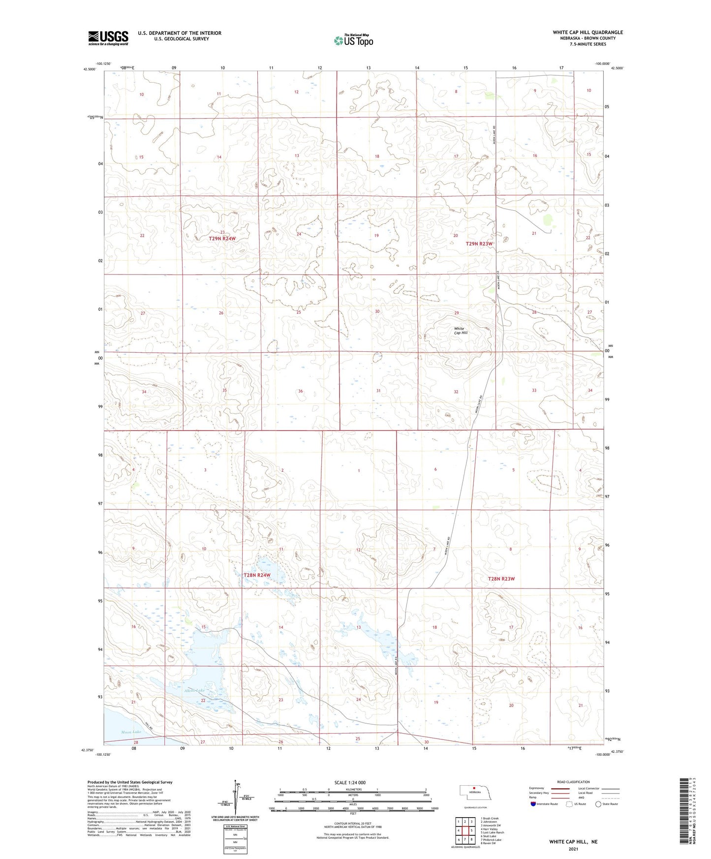 White Cap Hill Nebraska US Topo Map Image