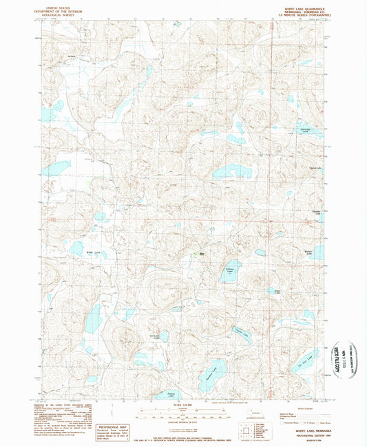 Classic USGS White Lake Nebraska 7.5'x7.5' Topo Map Image