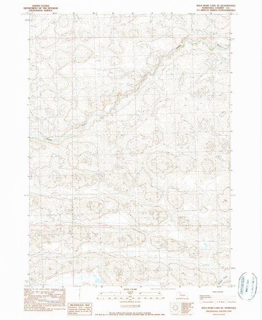 Classic USGS Wild Mare Lake SE Nebraska 7.5'x7.5' Topo Map Image