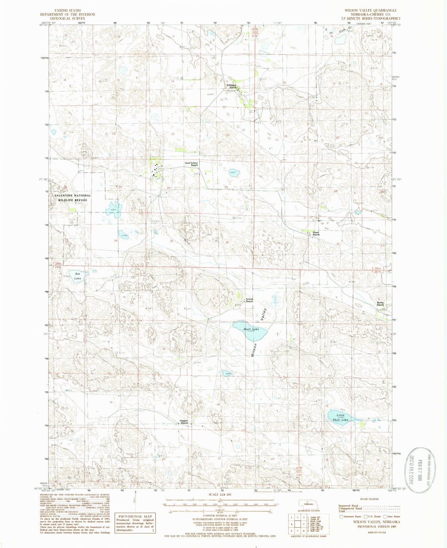 Classic USGS Wilson Valley Nebraska 7.5'x7.5' Topo Map Image
