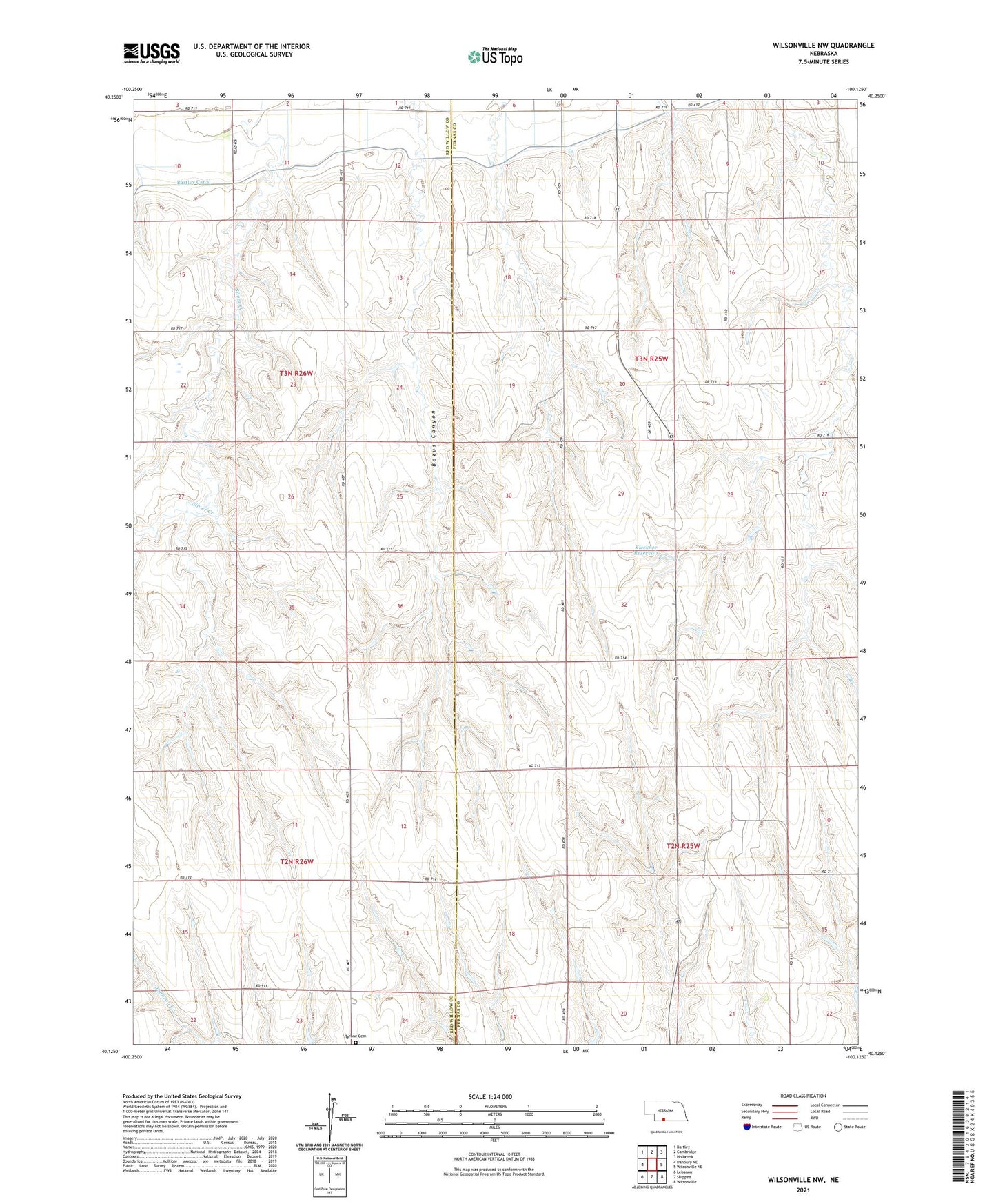 Wilsonville NW Nebraska US Topo Map Image