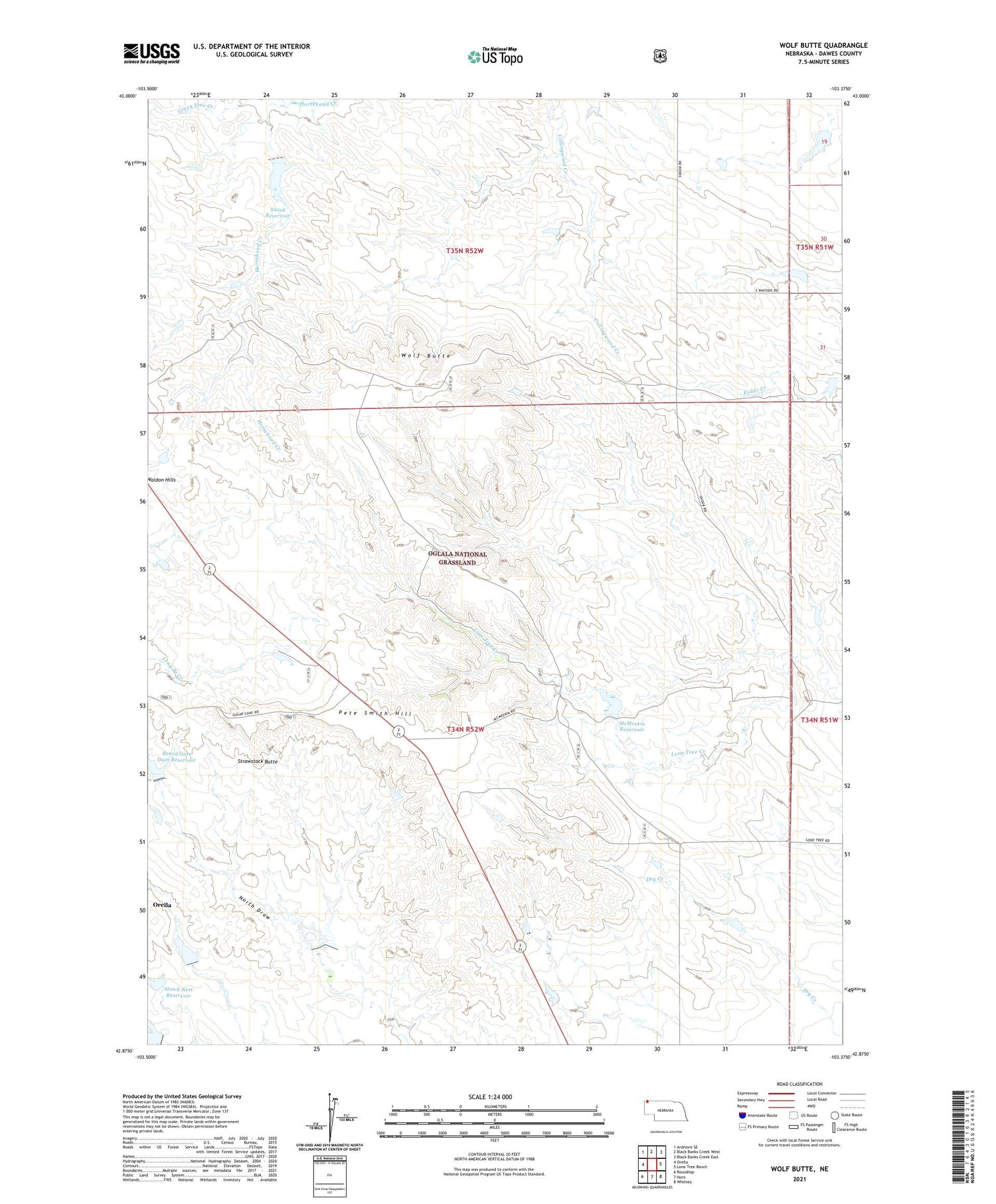 Wolf Butte Nebraska US Topo Map Image