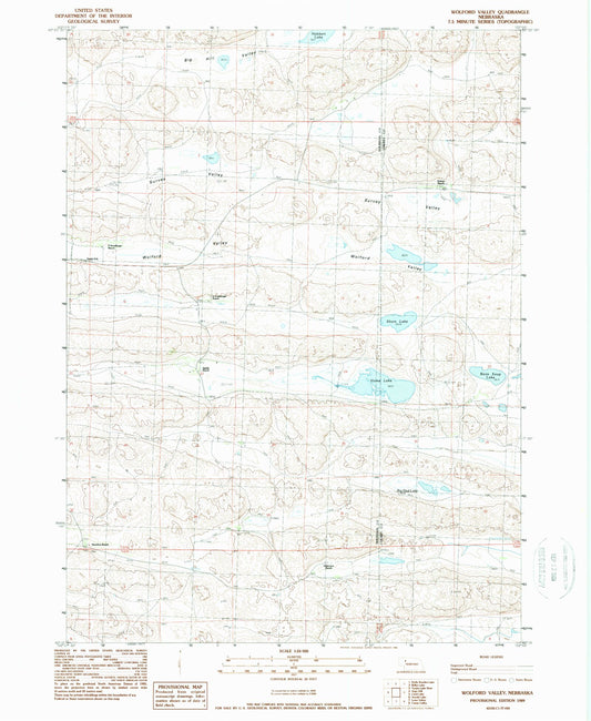 Classic USGS Wolford Valley Nebraska 7.5'x7.5' Topo Map Image