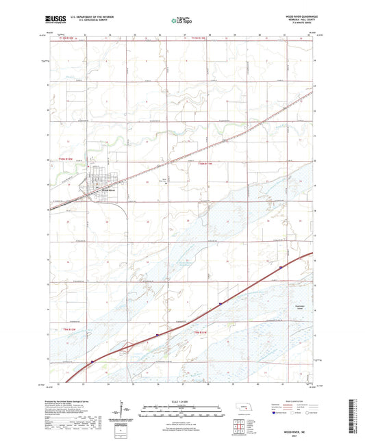 Wood River Nebraska US Topo Map Image