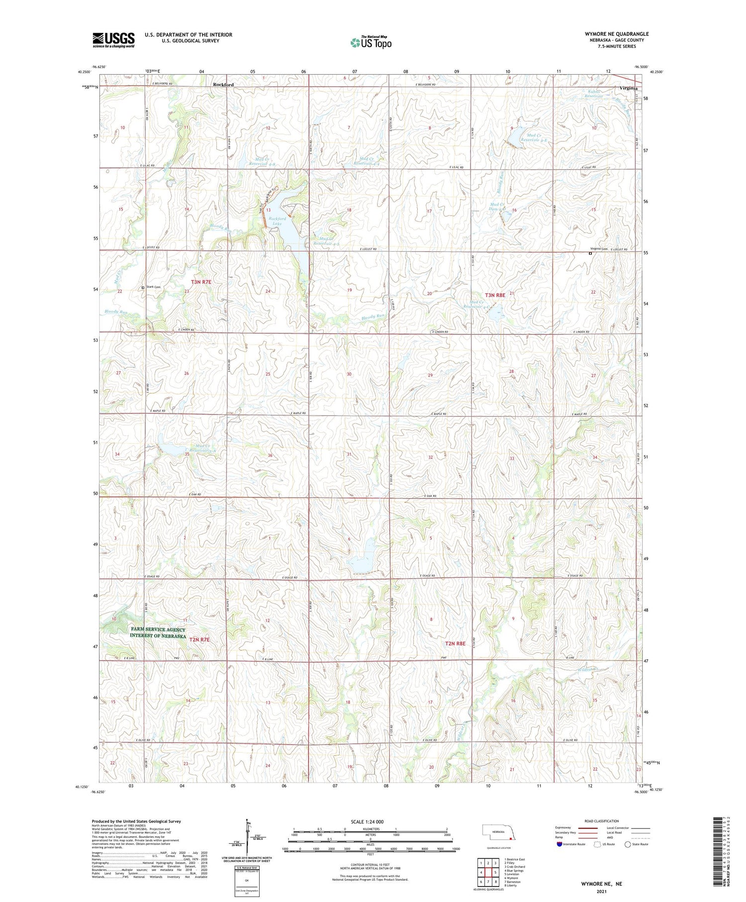 Wymore NE Nebraska US Topo Map Image