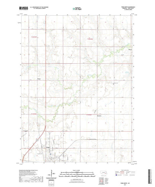 York North Nebraska US Topo Map Image