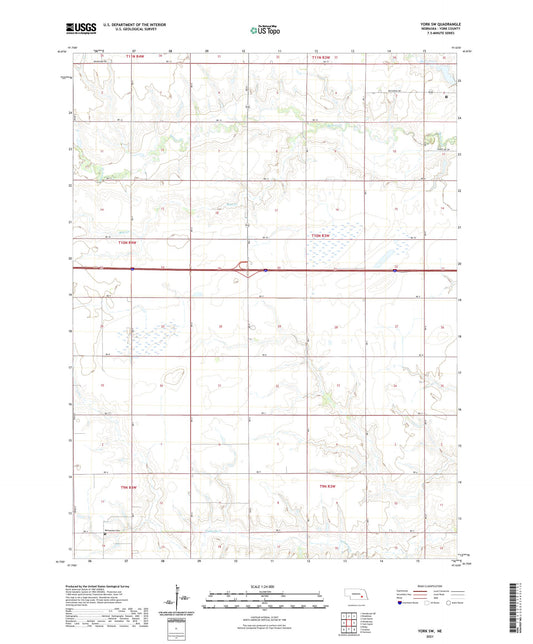 York SW Nebraska US Topo Map Image