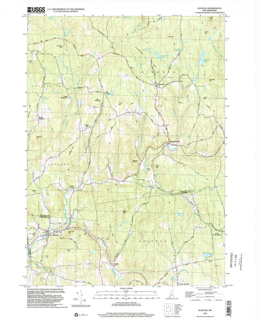 Classic USGS Alstead New Hampshire 7.5'x7.5' Topo Map Image